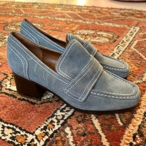 Nicole Saldana Blue Suede Loafers